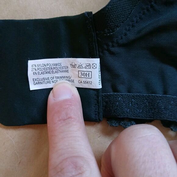 Fit Fully Yours Bra Size 30H Green Lace Underwire - Picture 4 of 6